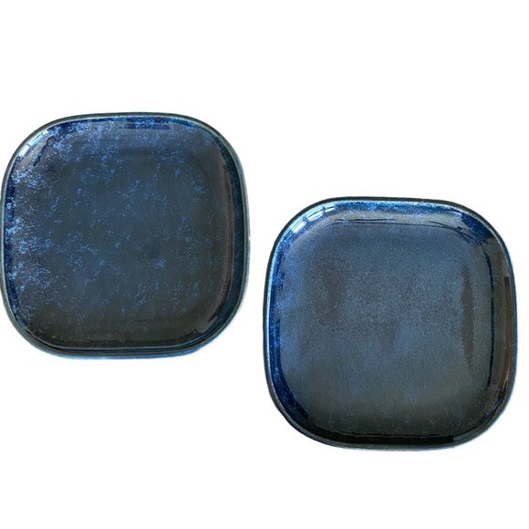 Oneida Studio Pottery Porcelain Plates Square Blue Moss Restaurantware 10" x 10" - Picture 2 of 9